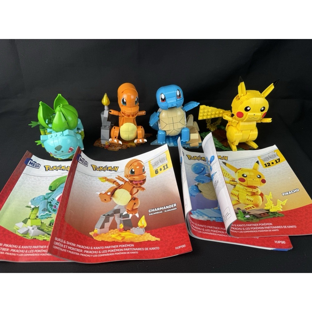 Lot Of 4 Pokémon Figure Lego Sets Pikachu Squirtle Bulbasaur Charmander